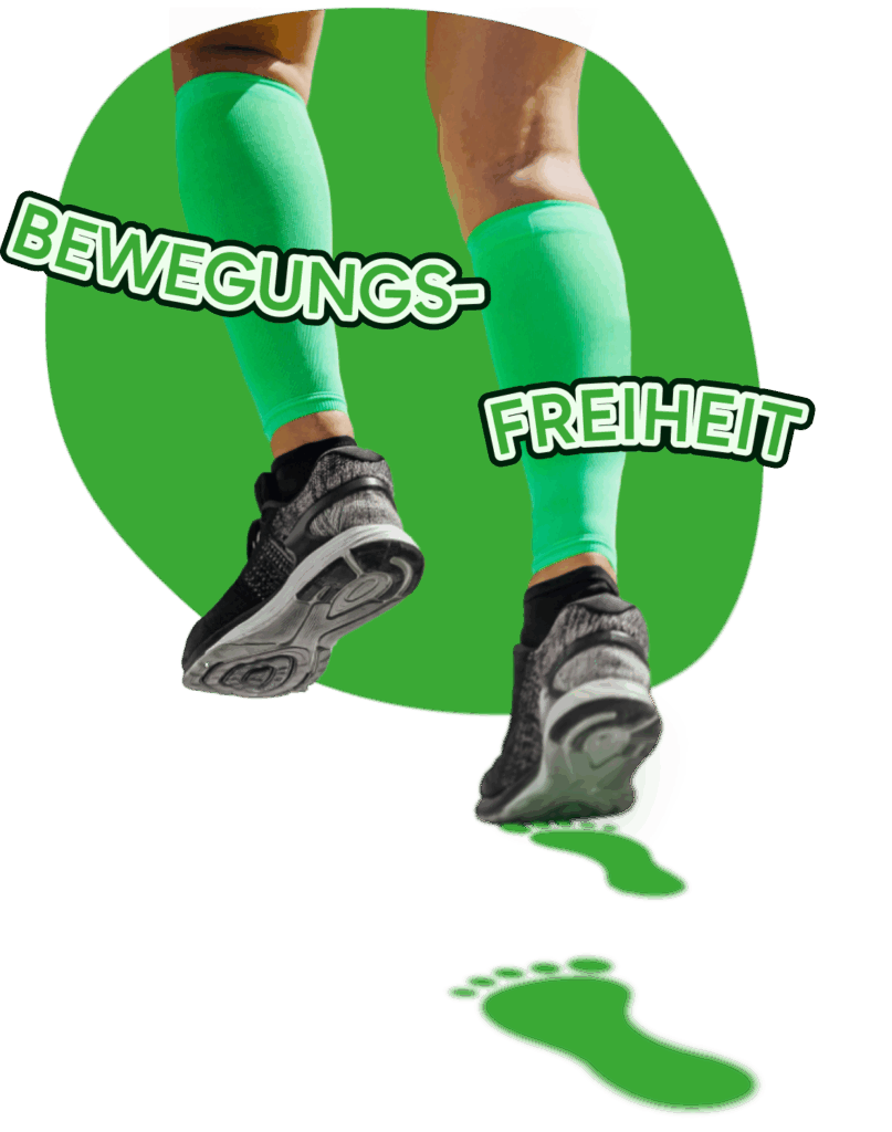 Laufende Beine mit grünen Socken